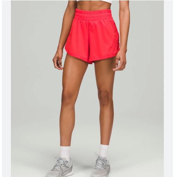 Lululemon Track That Mid-Rise Lined Short 5" Love Red 2 - Picture 1 of 11